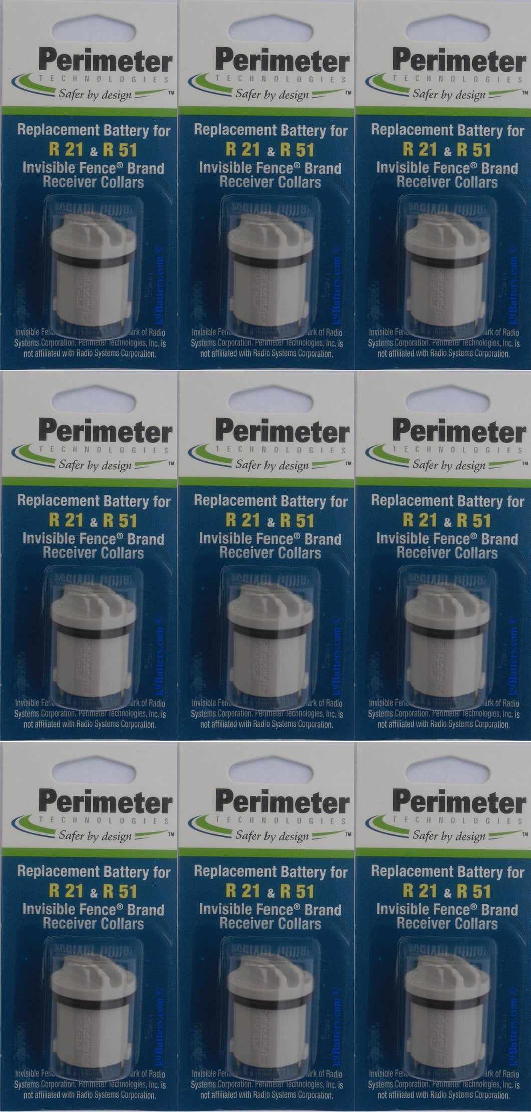 9-PACK Aftermarket Battery Compatible with Invisible Fence® Brand Power Cap®