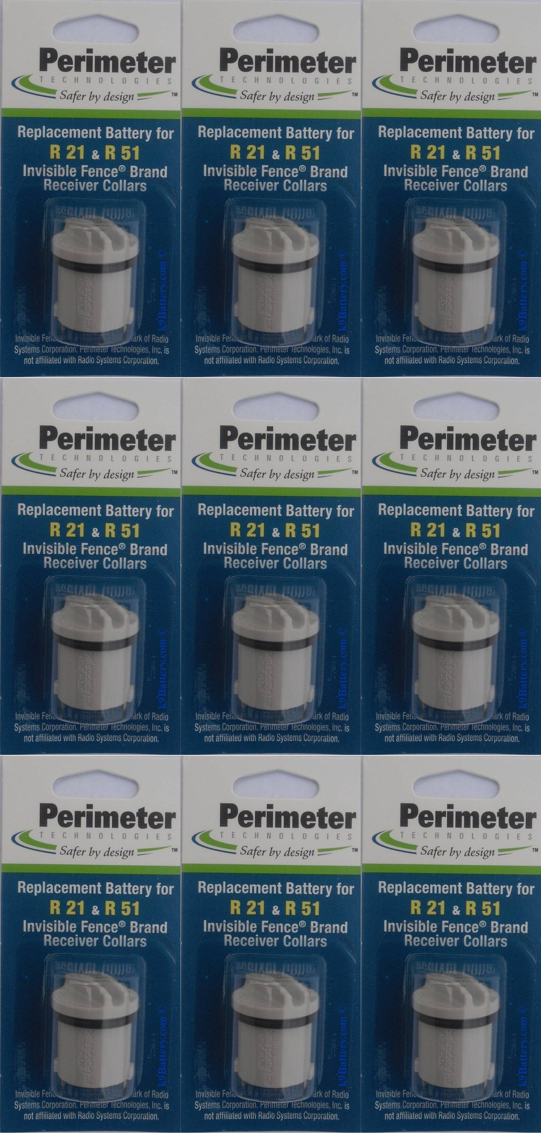 9-PACK Aftermarket Battery Compatible with Invisible Fence® Brand Power Cap®